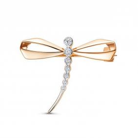 Золотая брошь КЮЗ Del'ta D064917 с фианитом D064917 фото