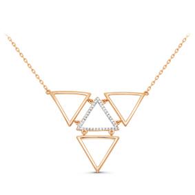 Золотое колье КЮЗ Del'ta D070097 с фианитом D070097 фото