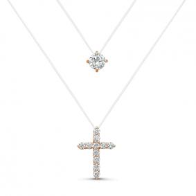Колье на леске Крест КЮЗ Del'ta с фианитом D070244 D070244 фото