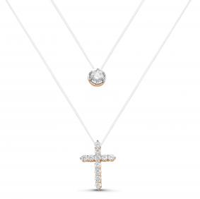Колье на леске Крест КЮЗ Del'ta с фианитом D070282 D070282 фото