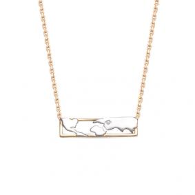 Золотое колье КЮЗ Del'ta D070305 с фианитом D070305 фото