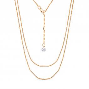 Золотое колье КЮЗ Del'ta D0705417 с фианитом D0705417 фото