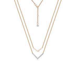 Золотое колье КЮЗ Del'ta D0705632 с фианитом D0705632 фото