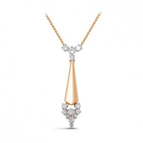 Золотое колье КЮЗ Del'ta D070619 с фианитом D070619 фото