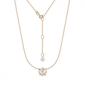 Золотое колье КЮЗ Del'ta D0707316 с фианитом D0707316 фото