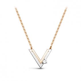 Золотое колье КЮЗ Del'ta D070903 с фианитом D070903 фото