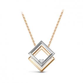 Золотое колье КЮЗ Del'ta D071084 с фианитом D071084 фото