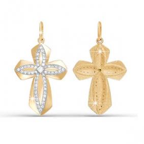 Золотая подвеска КЮЗ Del'ta D080103 с фианитом D080103 фото