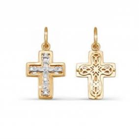 Золотая подвеска КЮЗ Del'ta D080114 с фианитом D080114 фото