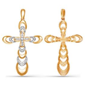 Золотая подвеска КЮЗ Del'ta D080192 с фианитом D080192 фото