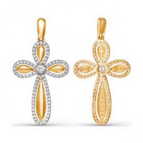 Золотая подвеска КЮЗ Del'ta D080199 с фианитом D080199 фото