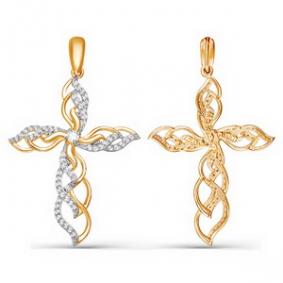 Золотая подвеска КЮЗ Del'ta D080201 с фианитом D080201 фото