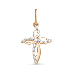 Золотая подвеска КЮЗ Del'ta D080247 с фианитом D080247 фото