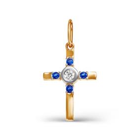 Золотая подвеска КЮЗ Del'ta D080278 с фианитом D080278 фото