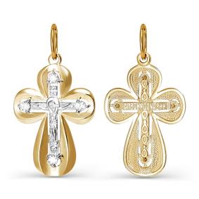 Золотая подвеска КЮЗ Del'ta D080288 с фианитом D080288 фото