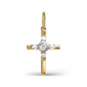 Золотая подвеска КЮЗ Del'ta D080327 с фианитом D080327 фото