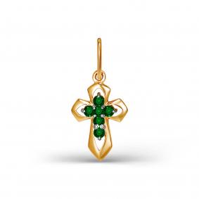 Золотая подвеска КЮЗ Del'ta D080380 с фианитом D080380 фото