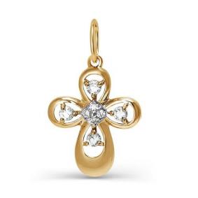 Золотая подвеска КЮЗ Del'ta D080403 с фианитом D080403 фото