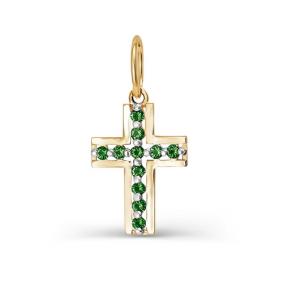 Золотая подвеска КЮЗ Del'ta D080414 с фианитом D080414 фото