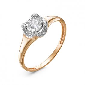 Золотое кольцо КЮЗ Del'ta D1100034 с фианитом D1100034 фото