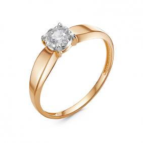 Золотое кольцо КЮЗ Del'ta D1100112 с фианитом D1100112 фото