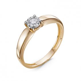 Золотое кольцо КЮЗ Del'ta D1100113 с фианитом D1100113 фото