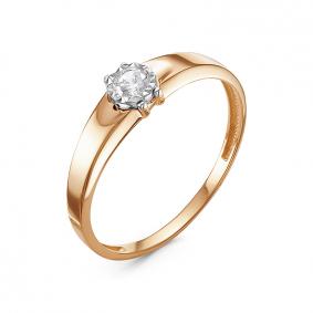 Золотое помолвочное кольцо КЮЗ Del'ta с фианитом D1100125 D1100125 фото