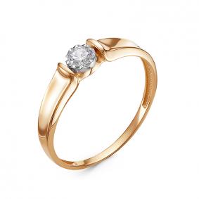 Золотое кольцо КЮЗ Del'ta D1100135 с фианитом D1100135 фото