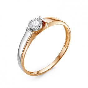 Золотое кольцо КЮЗ Del'ta D1100140 с фианитом D1100140 фото