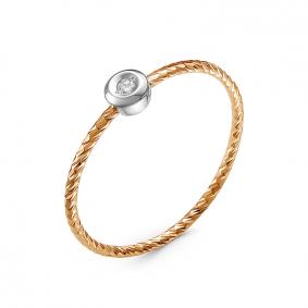 Золотое кольцо КЮЗ Del'ta D1100148 с фианитом D1100148 фото