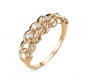 Золотое кольцо КЮЗ Del'ta D1100299 с фианитом D1100299 фото