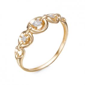 Золотое кольцо КЮЗ Del'ta D1100304 с фианитом D1100304 фото