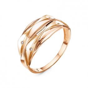 Золотое кольцо КЮЗ Del'ta D1100477 с фианитом D1100477 фото