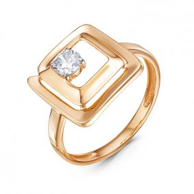Золотое кольцо КЮЗ Del'ta D1100561 с фианитом D1100561 фото