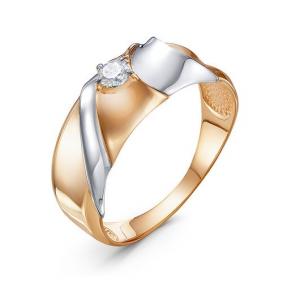 Золотое кольцо КЮЗ Del'ta D1100583 с фианитом D1100583 фото