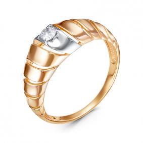 Золотое кольцо КЮЗ Del'ta D1100589 с фианитом D1100589 фото