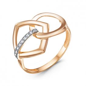 Золотое кольцо КЮЗ Del'ta D1100614 с фианитом D1100614 фото