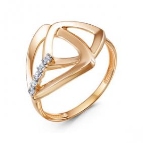 Золотое кольцо КЮЗ Del'ta D1100640 с фианитом D1100640 фото