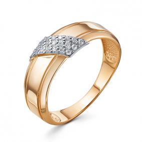 Золотое кольцо КЮЗ Del'ta D1100740 с фианитом D1100740 фото