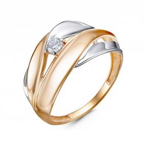 Золотое кольцо КЮЗ Del'ta D1101121 с фианитом D1101121 фото