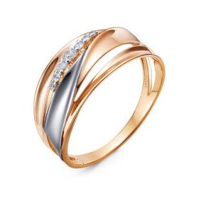 Золотое кольцо КЮЗ Del'ta D1101129 с фианитом D1101129 фото