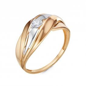 Золотое кольцо КЮЗ Del'ta D1101132 с фианитом D1101132 фото
