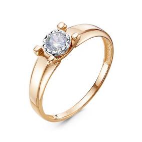 Золотое кольцо КЮЗ Del'ta D1101205 с фианитом D1101205 фото