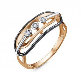 Золотое кольцо КЮЗ Del'ta D1101253 с фианитом D1101253 фото