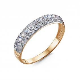 Золотое кольцо КЮЗ Del'ta D1101317 с фианитом D1101317 фото