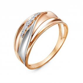 Золотое кольцо КЮЗ Del'ta D1101344 с фианитом D1101344 фото