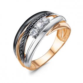 Золотое кольцо КЮЗ Del'ta D1101359 с фианитом D1101359 фото