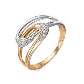 Золотое кольцо КЮЗ Del'ta D1101410 с фианитом D1101410 фото