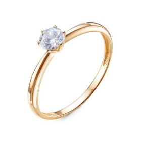 Золотое кольцо КЮЗ Del'ta D1101510 с фианитом D1101510 фото