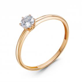 Золотое кольцо КЮЗ Del'ta D1101536 с фианитом D1101536 фото